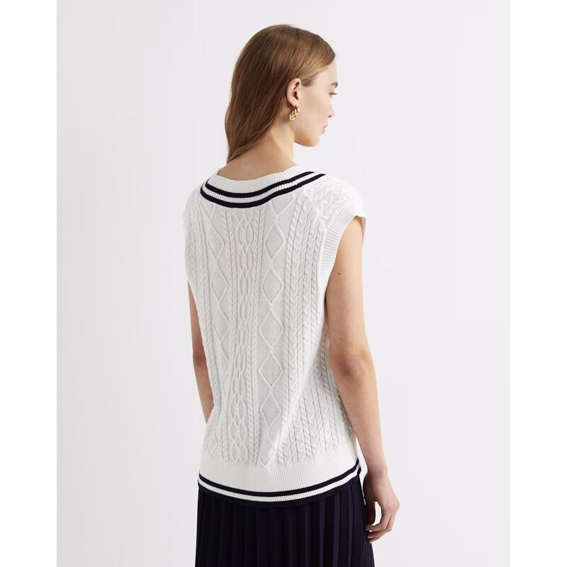 Sportscraft Elka Cable Vneck Vest image number 5